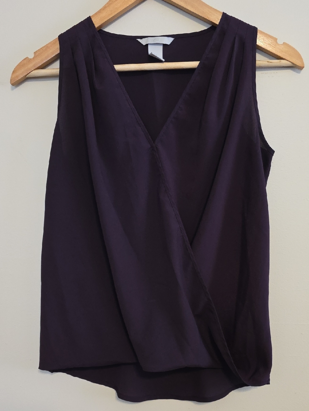 H&M Sleeveless Wrap V-Neck Top - Plum
